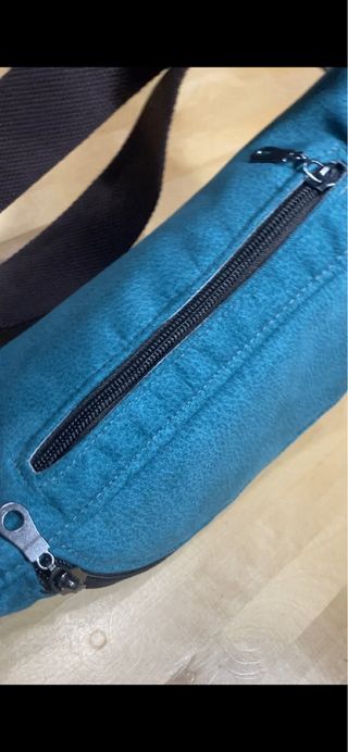 Riñonera Tejido Azul Turquesa 