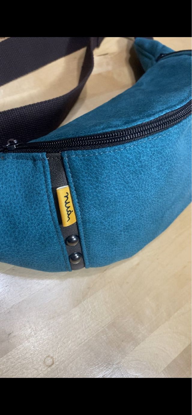 Riñonera Tejido Azul Turquesa