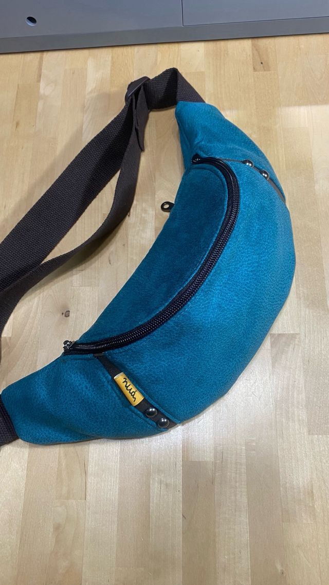 Riñonera Tejido Azul Turquesa