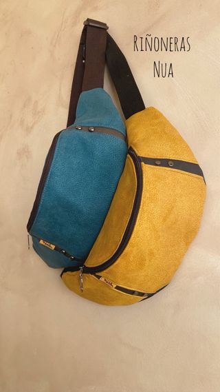 Riñonera Tejido Azul Turquesa 