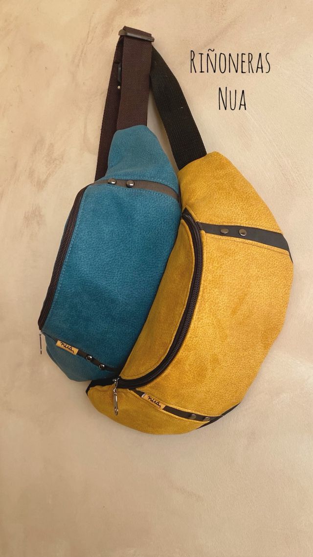 Riñonera Tejido Azul Turquesa