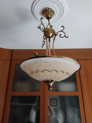 Lampara techo vintage dorada