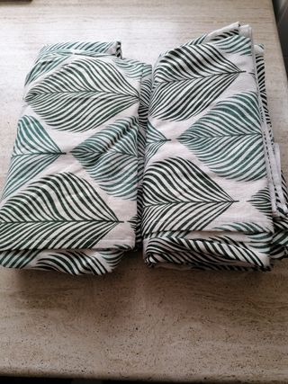 Cortinas estampadas hojas verdes