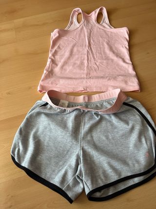 Conjunto deportivo mujer rosa-gris