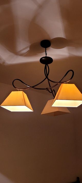 Lámpara techo 3 luces - beige, marrón