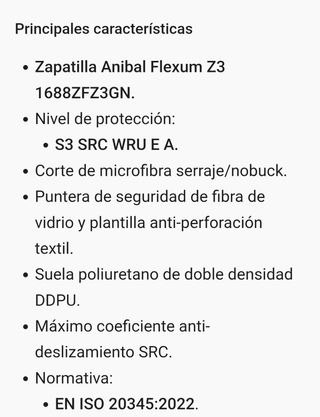 Zapatos de trabajo  seguridad ANIBAL Flexum 1688-Z