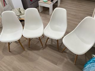 4 Sillas Blancas Comedor