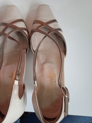 Scarpe Claudia beige e bronzo Tg.39