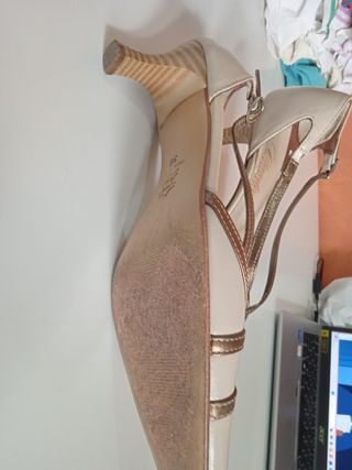 Scarpe Claudia beige e bronzo Tg.39