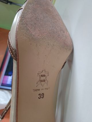 Scarpe Claudia beige e bronzo Tg.39