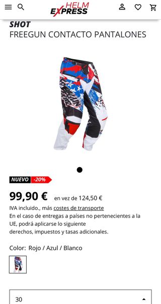 Pantalón Motocross Shot NUEVO