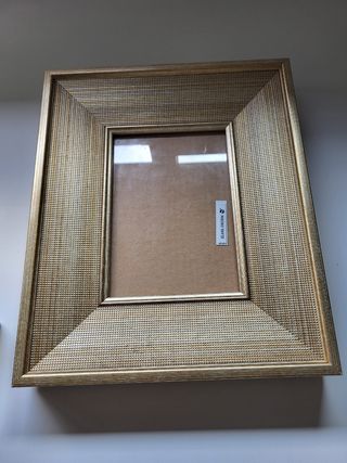 Marco fotos dorado metal y madera