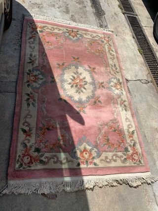 Alfombra lana rosa