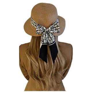 Sombrero de paja Visera de ala ancha Pamela Márron