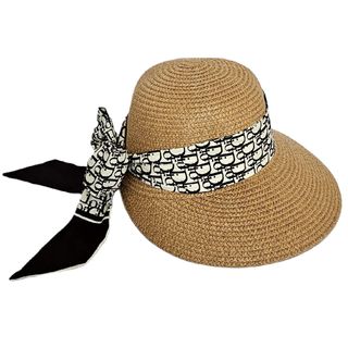 Sombrero de paja Visera de ala ancha Pamela Márron