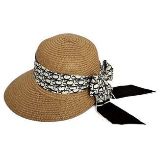 Sombrero de paja Visera de ala ancha Pamela Márron
