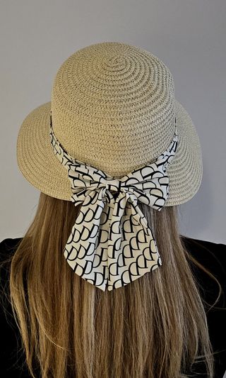 Sombrero de paja Visera grande Adulto Pamela Beige