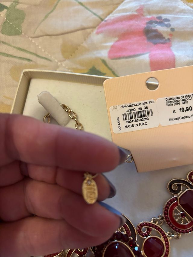 Collana e orecchini oro rosso