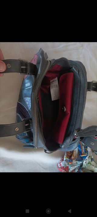 Borsa Desigual nera multi-colore