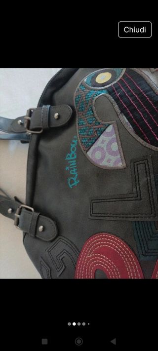 Borsa Desigual nera multi-colore