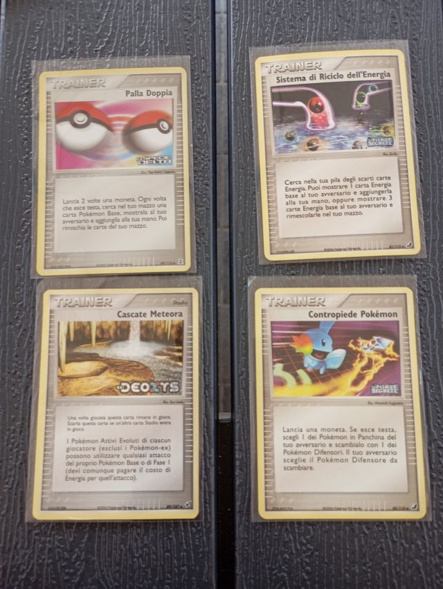 4 carte Pokemon trainer stamped holo rare