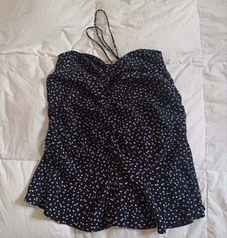Top Zara negro lunares - Talla L