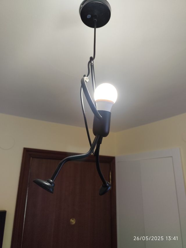 Lámpara techo metal negra