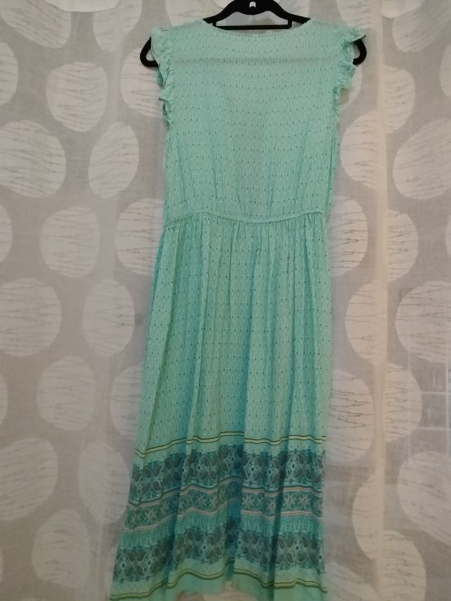 Vestido midi verde aguamarina