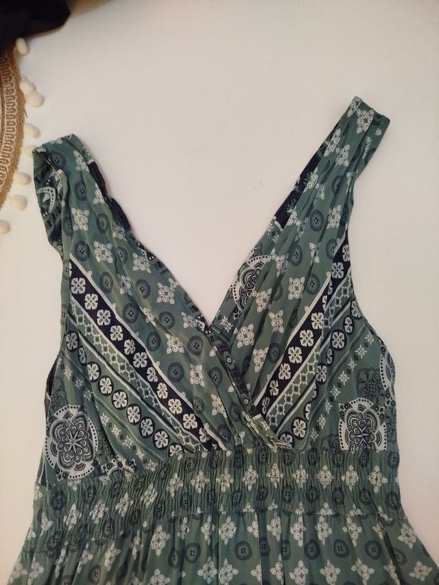 Vestido boho - Azul y Verde