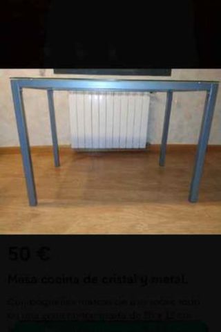 Mesa cristal gris - Moderna