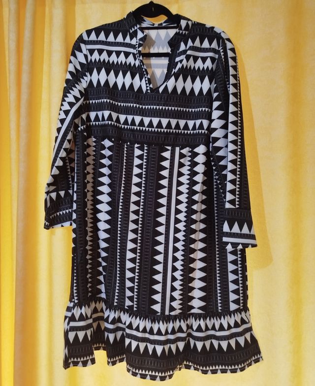 Vestido blanco y negro