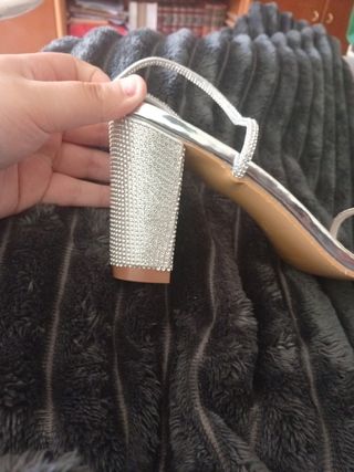 Tacones fiesta-Plataforma brillantes