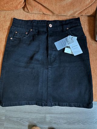 Minifalda vaquera negra - Talla 40