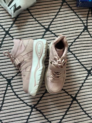 Zapatos plataforma rosa-blancos