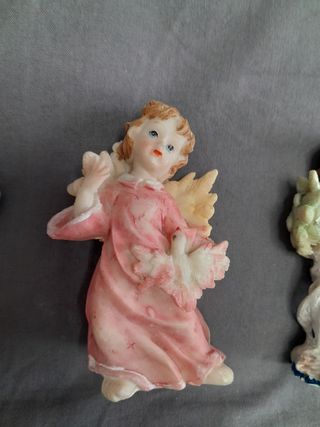 4 figuras angelitos resina