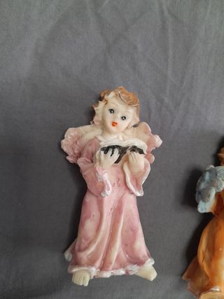 4 figuras angelitos resina
