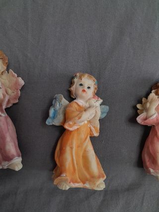 4 figuras angelitos resina