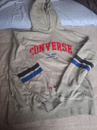  sudadera Converse gris y azul M/L