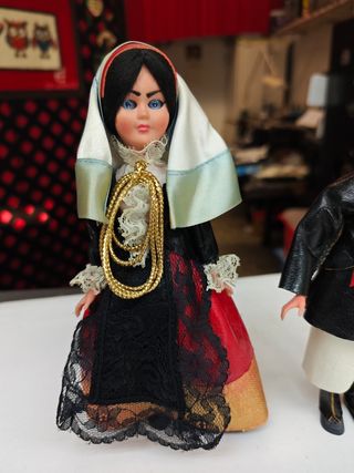 Bambole souvenir vintage - Coppia alte cm 20