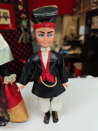 Bambole souvenir vintage - Coppia alte cm 20