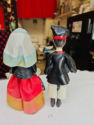Bambole souvenir vintage - Coppia alte cm 20