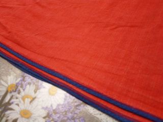 Tovaglia lino rossa bordata blu