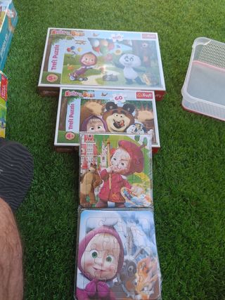 Puzzles Masha y el Oso + Granja Elsa y ana, etc