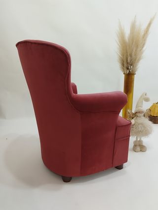 Sillón rojo terciopelo infantil atrezo de fotograf
