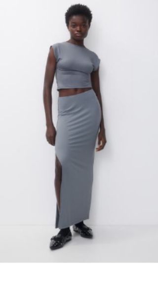 Conjunto falda y top gris