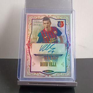 David Villa autógrafo Panini Tributo Barça 2024