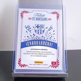 David Villa autógrafo Panini Tributo Barça 2024