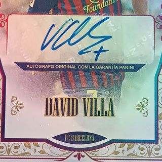 David Villa autógrafo Panini Tributo Barça 2024
