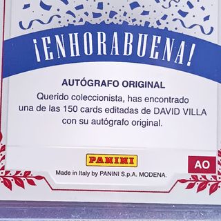David Villa autógrafo Panini Tributo Barça 2024
