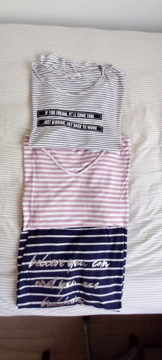  Camisetas manga corta a rayas talla grande